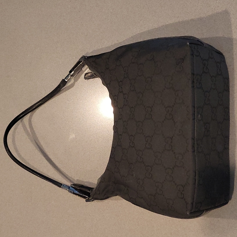 Gucci signature canvas and leather hobo